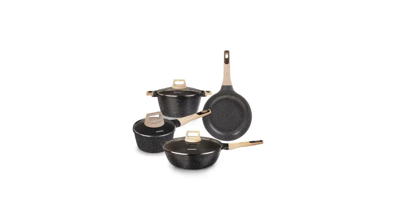 AGARO Imperial Granite Non Stick Cookware Set