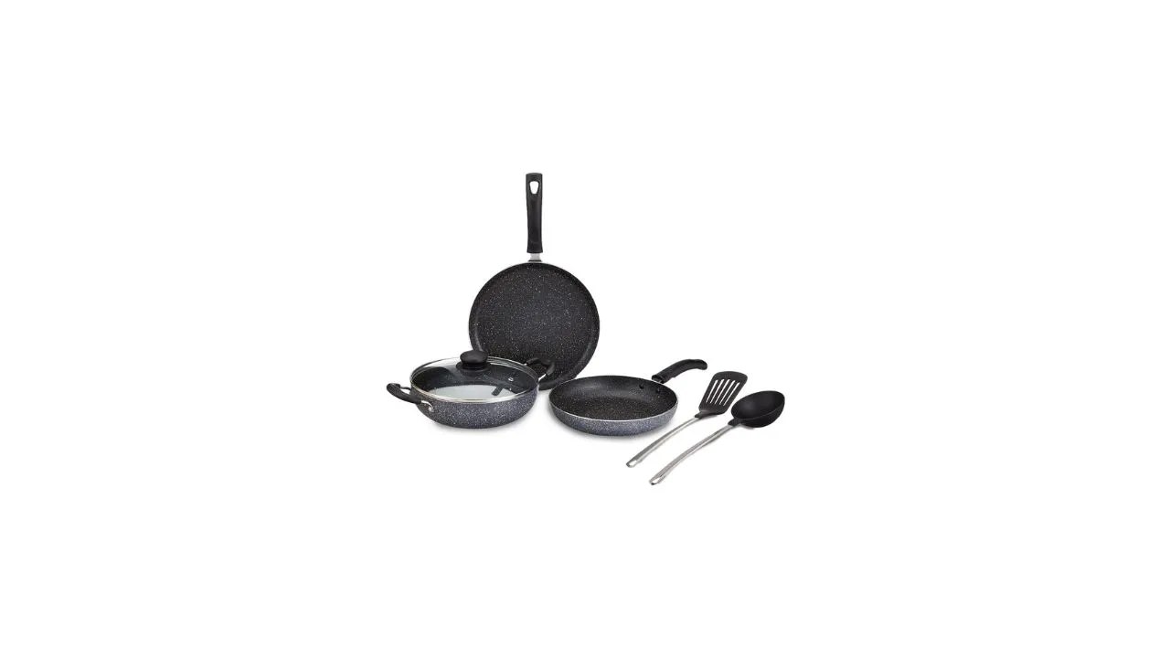 Amazon Brand - Solimo 6 Piece Non-Stick Cookware Set