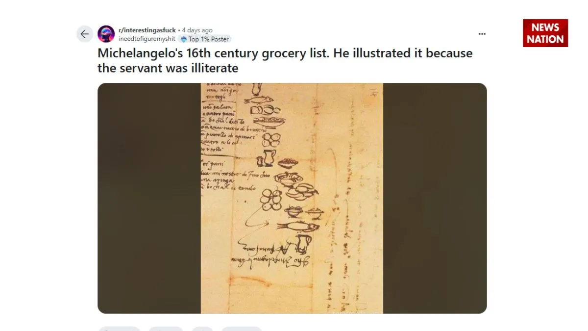 Michelangelo's 16th century grocery list.
