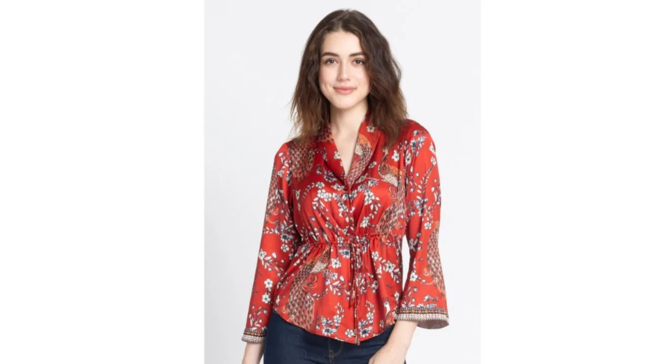 Cowl Neck Floral Shirt