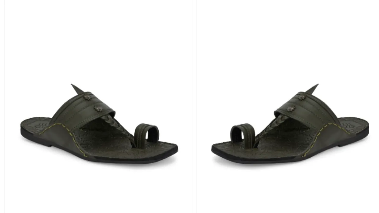 House of Pataudi Men Slip On One-Toe Kolhapuris Sandals