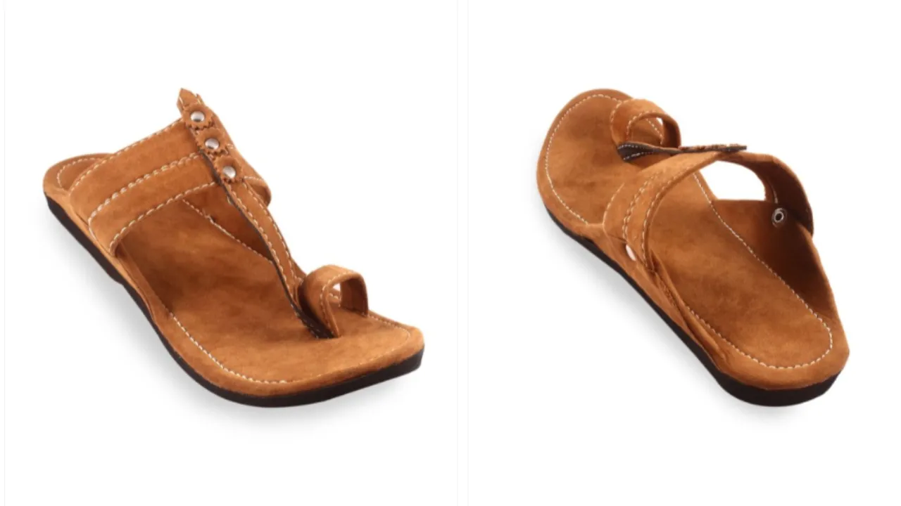 Apratim Men Velvet Kolhapuri Comfort Sandals
