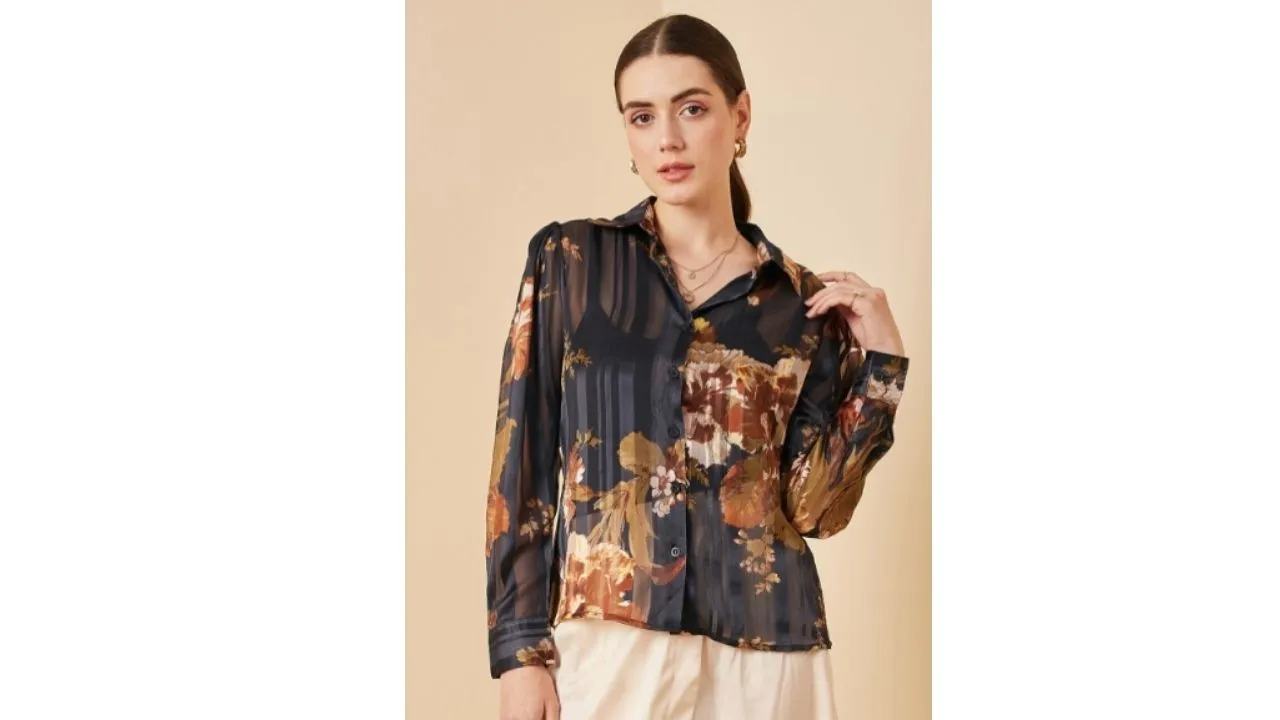 Puff Sleeve Floral Shirt