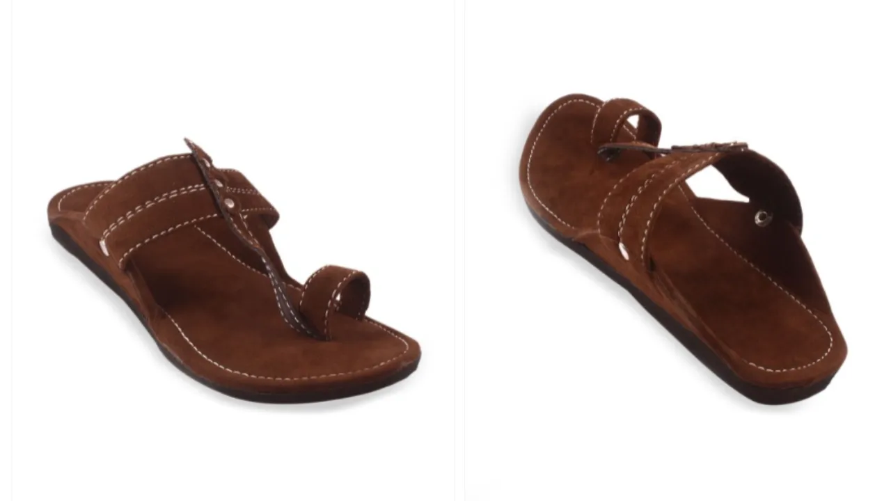 Apratim Men Velvet Kolhapuri Comfort Sandals