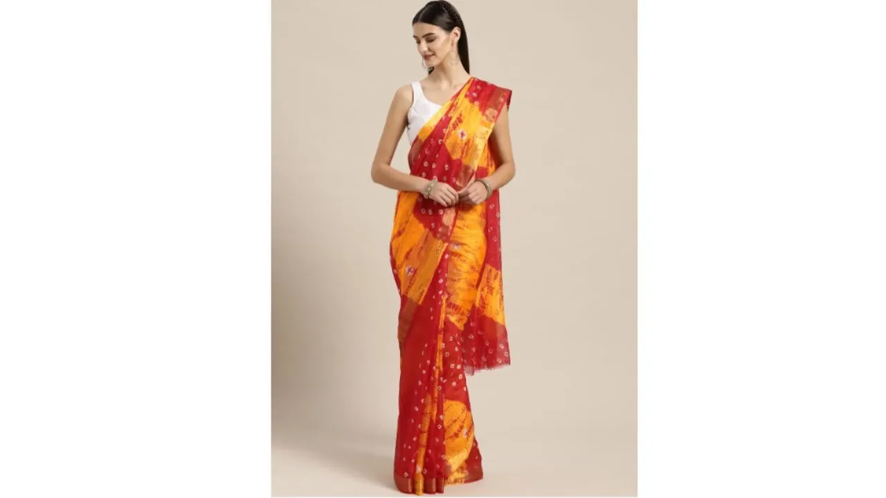 Geroo Jaipur Hand Dyed Kota Doria Sustainable Saree