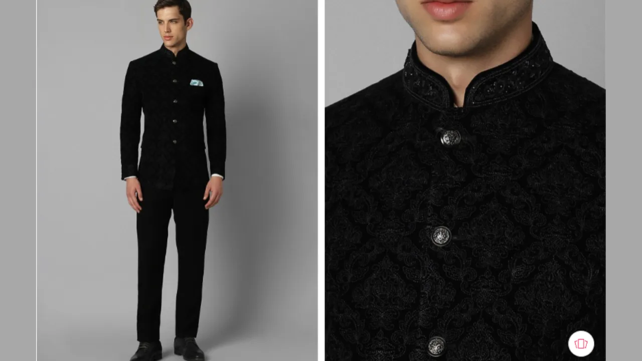 Louis Philippe Self-Designed Single-Breasted Bandhgala Blazer Two-Piece Suit