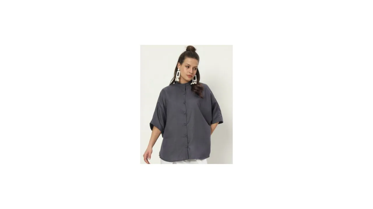 9rasa Cotton Oversized Loose Fit Shirt Style Top