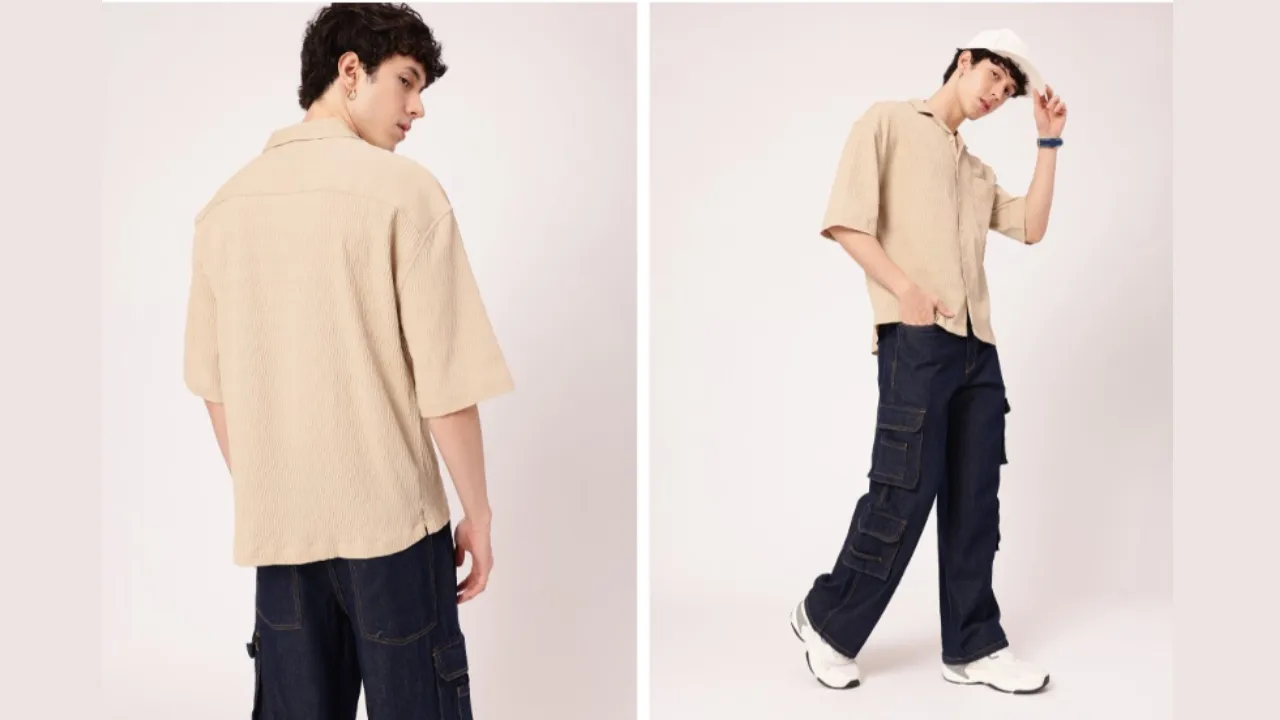Kook N Keech Waffle Textured Excellence Relaxed Korean Street Style Shirt