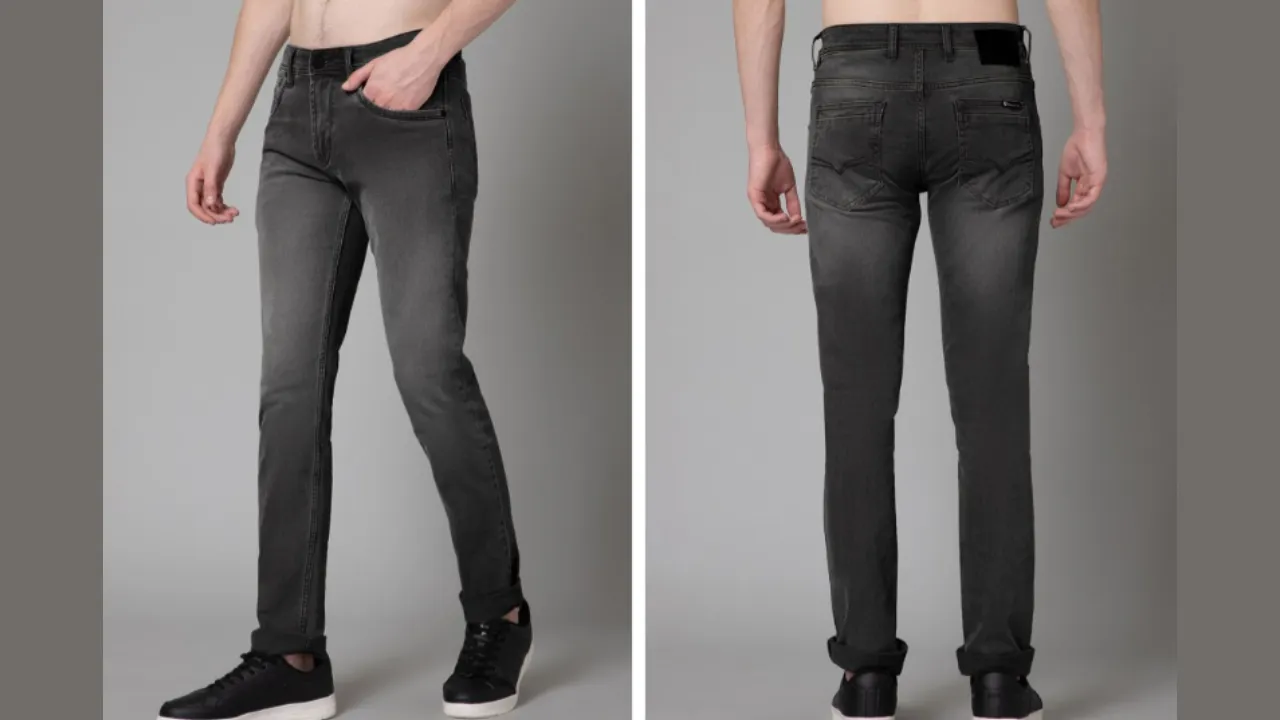 Cantabil Men Mid-Rise Dark Shade Light Fade Clean Look Cotton Stretchable Jeans