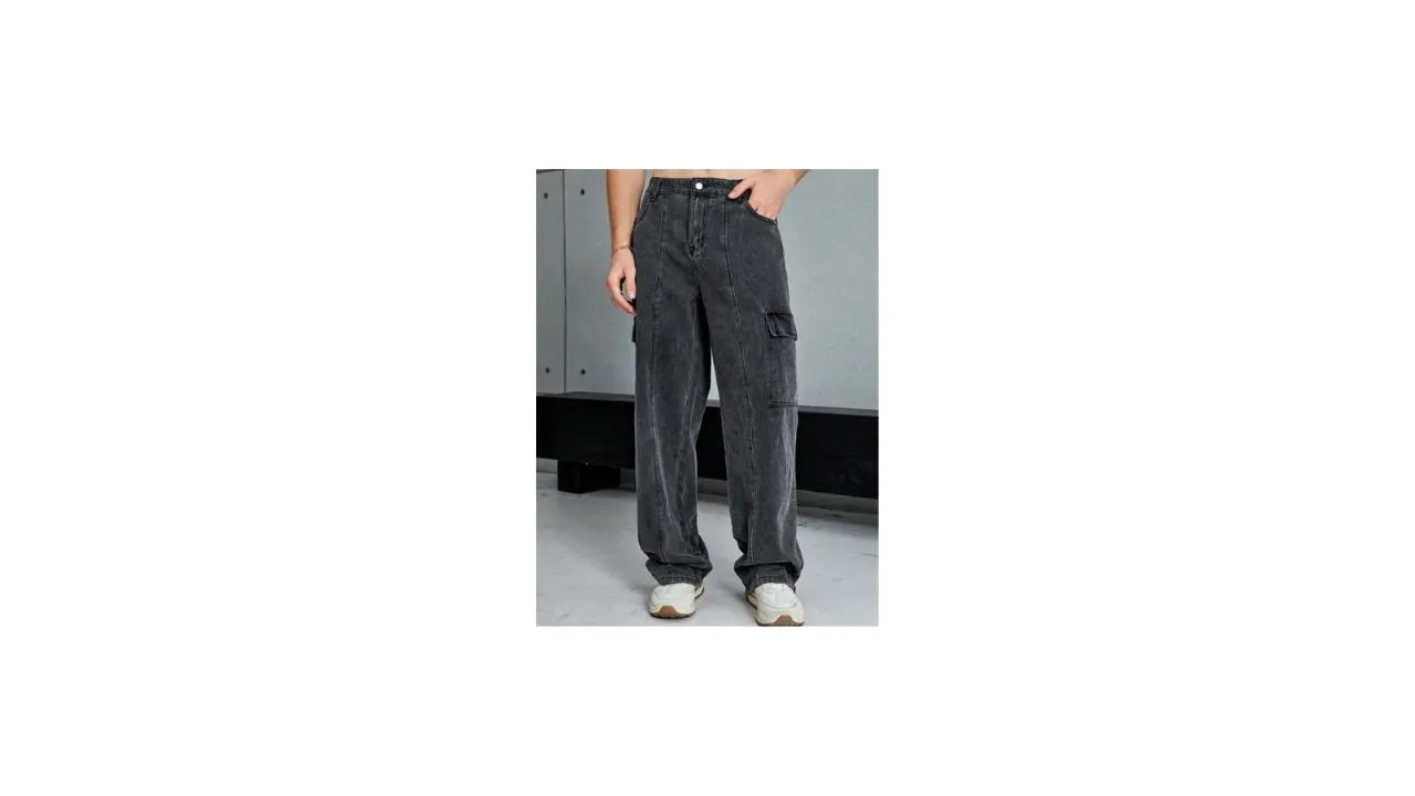 Kotty Men Low-Rise Stretchable Cargo Jeans