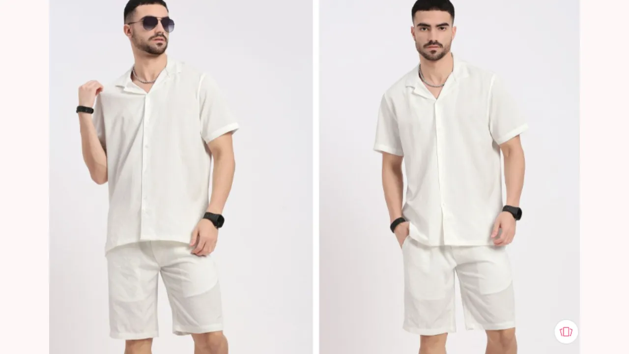 SHOWOFF Cuban Collar Shirt With Shorts