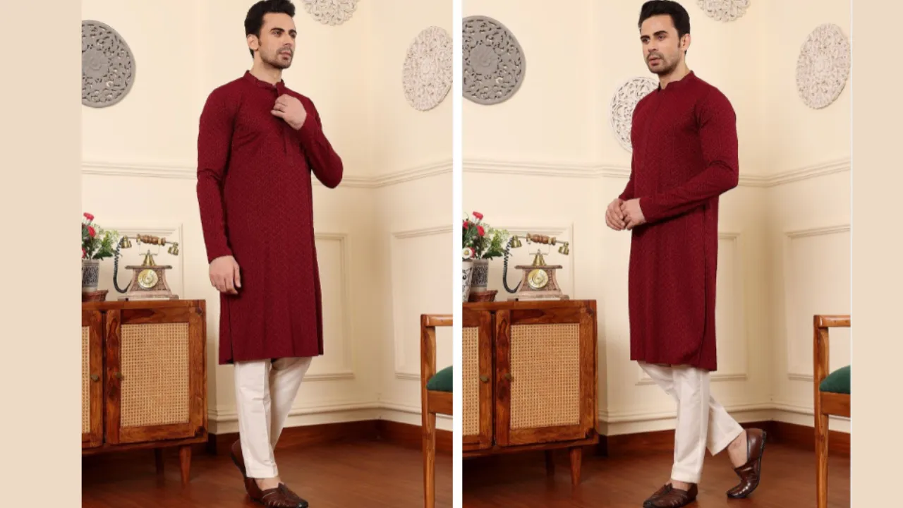 MULTI SHADES Ethnic Motifs Embroidered Thread Work Straight Kurta
