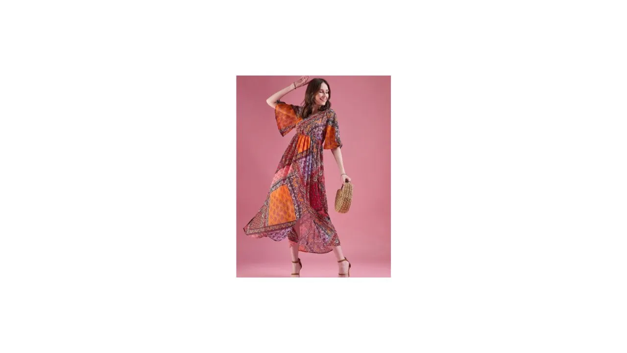DressBerry Ethnic Chiffon Empire Maxi Dress