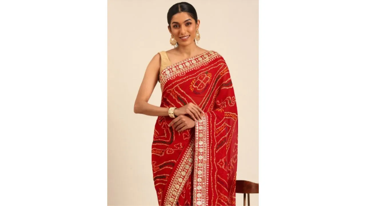 Red Bandhani Sarees