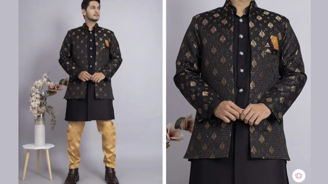 amzira Ethnic Printed Sherwani Set
