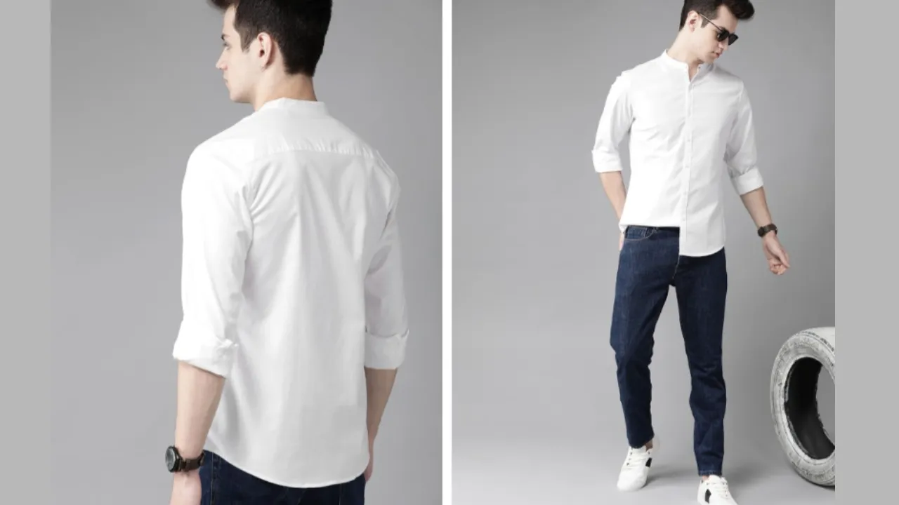 Roadster Men White Cotton Casual Shirt
