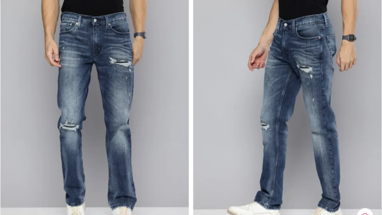 Levis Men 511 Slim Fit Mildly Distressed Heavy Fade Stretchable Jeans