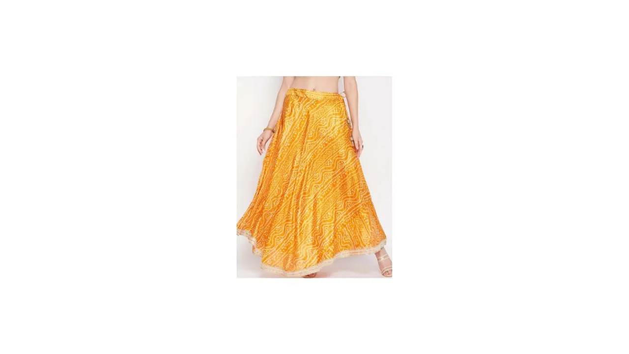 Clora Creation Bandhani Printed Flared Maxi Skirt