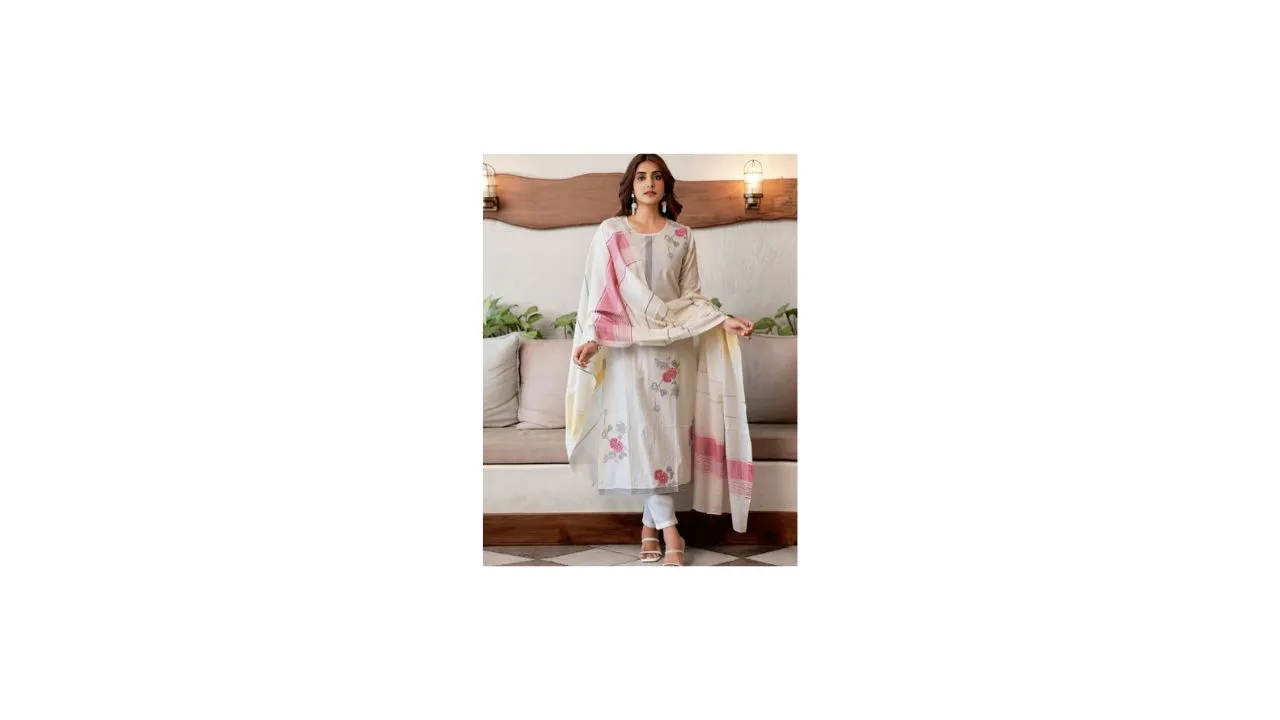 MANVAA Women Pure Cotton Straight Suit Set