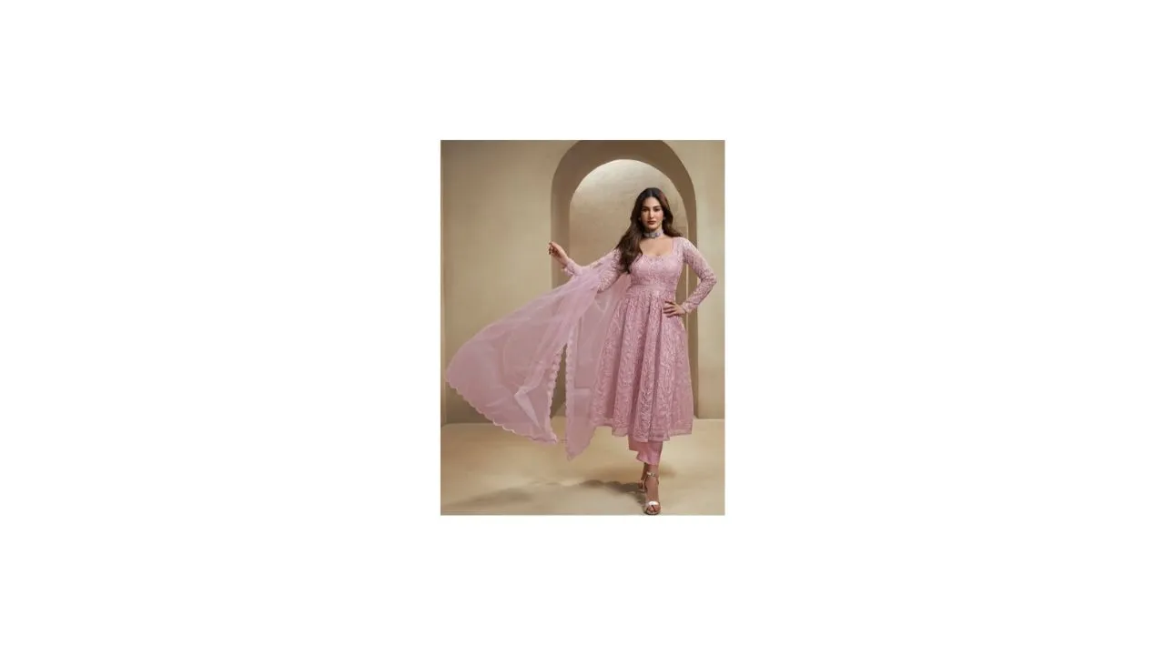 Inddus Embroidered Kurta with Trousers & With Dupatta