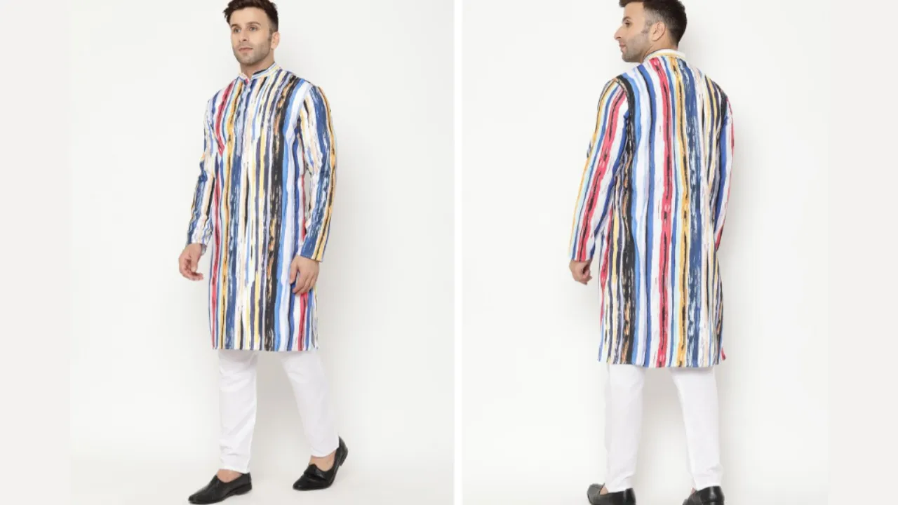 Hangup Men Printed Kurta with Pyjamas