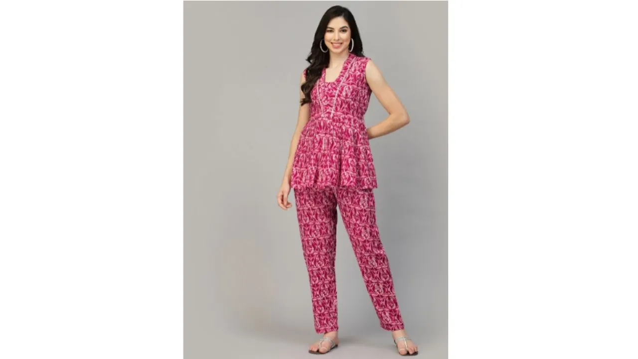 Stylum Pink Floral Printed Co Ords