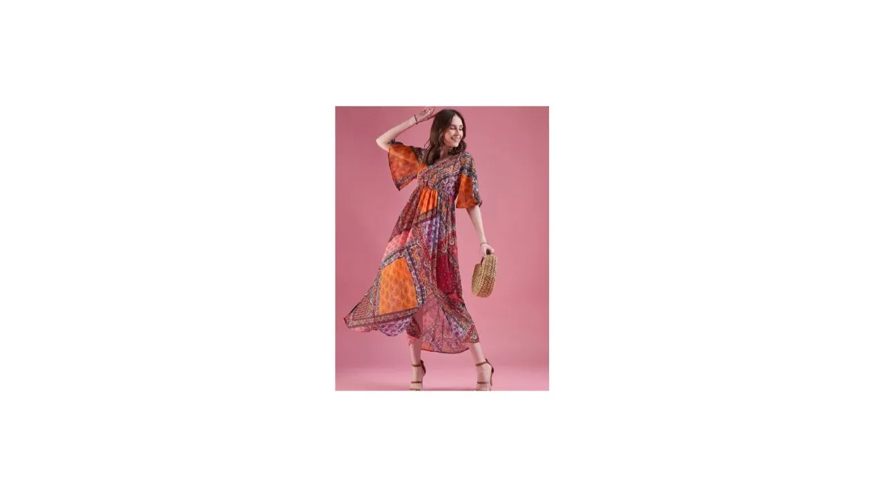 DressBerry Ethnic Chiffon Empire Maxi Dress