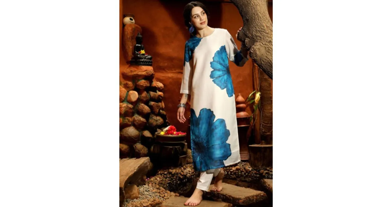 Linen Straight Kurta with Trousers