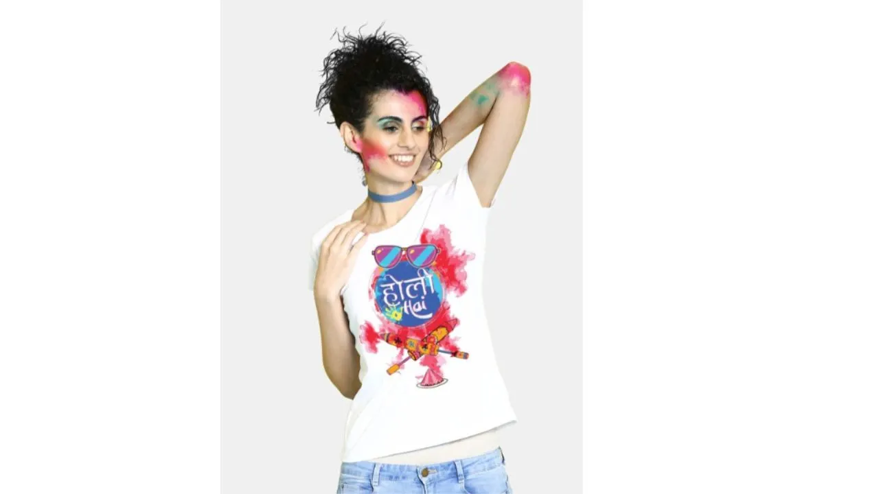 White Holi Hai Printed T-shirt