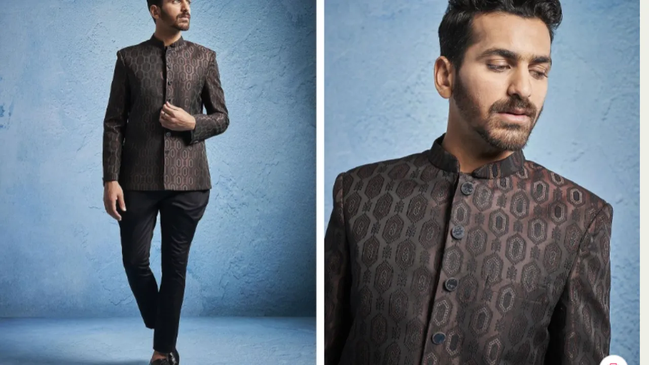 VASTRAMAY Men Embroidered Slim-Fit Two-Piece Jodhpuri Suit