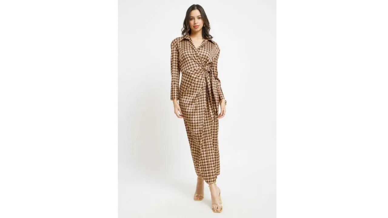 Satin Warp Midi Dress