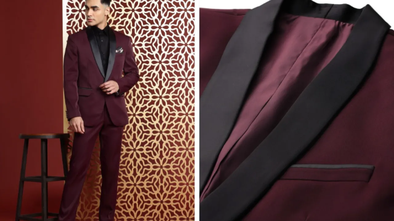 MANQ Men Slim Fit Tuxedo Suit