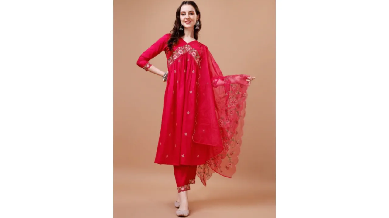 A-Line Kurta with Trousers