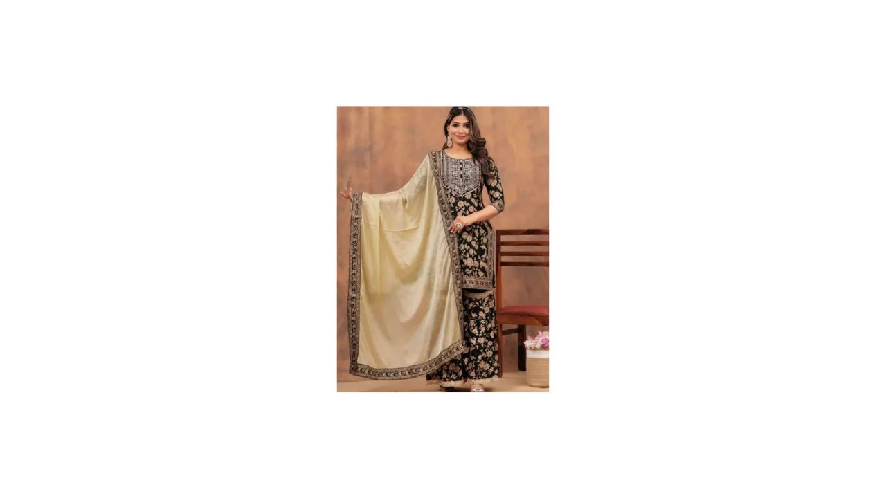 TOULIN Kurta with Sharara & Dupatta