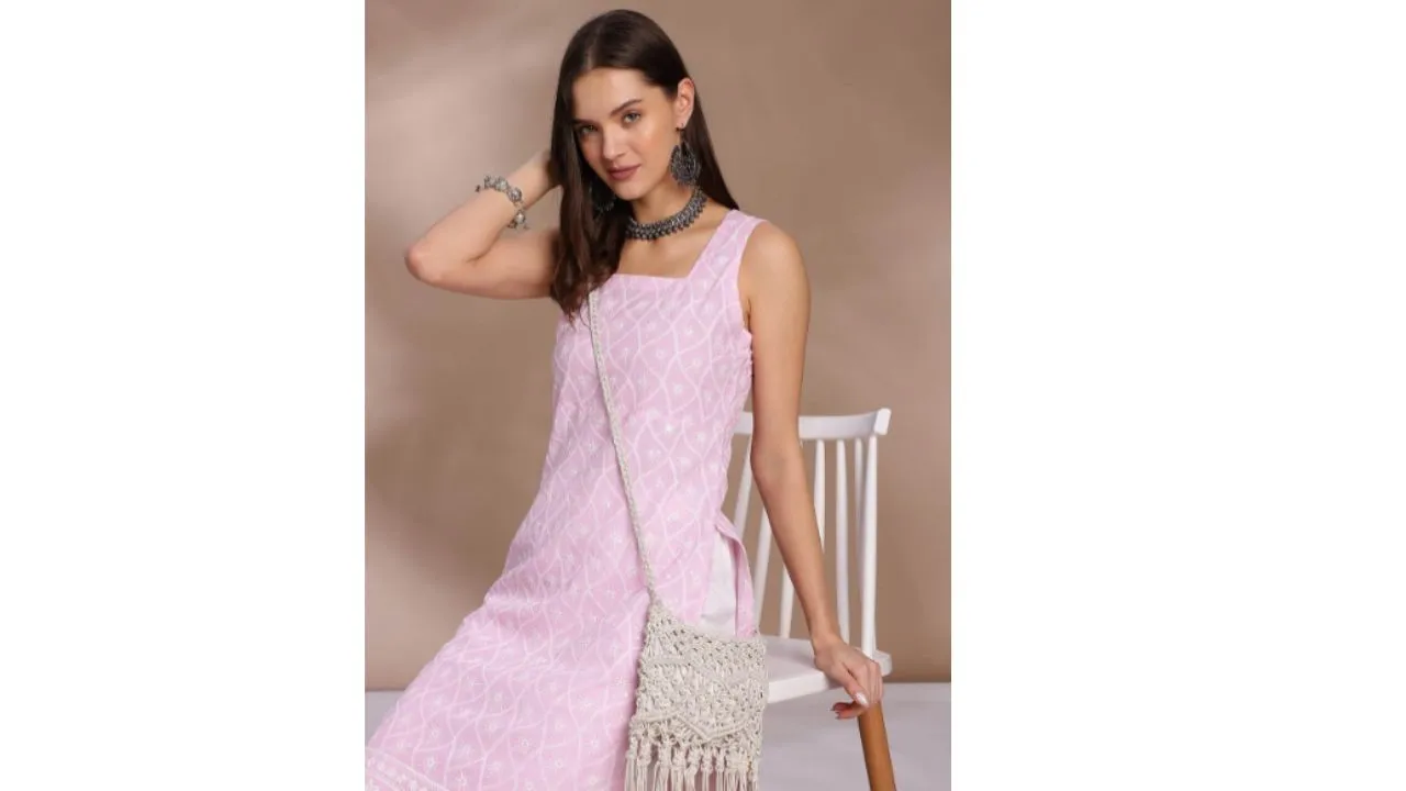 Sleeveless Cotton Straight Kurta