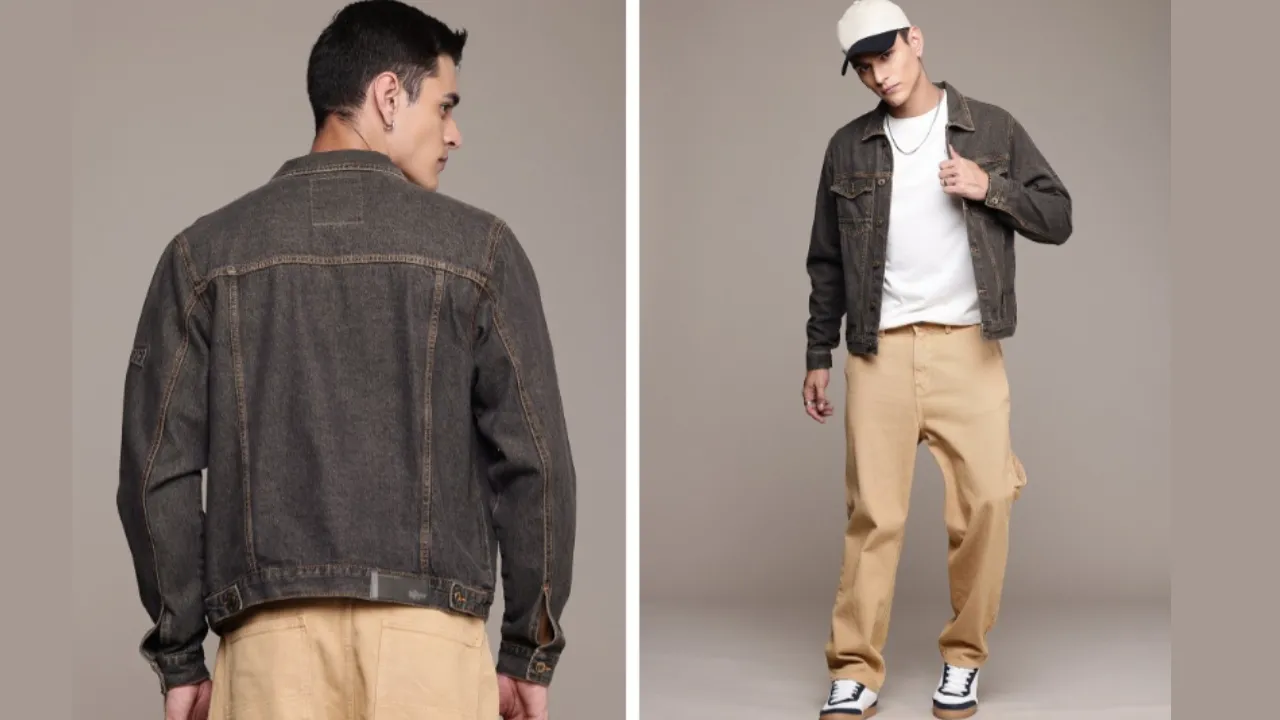Roadster The Life Co. Spread Collar Pure Cotton Denim Truckers Jacket