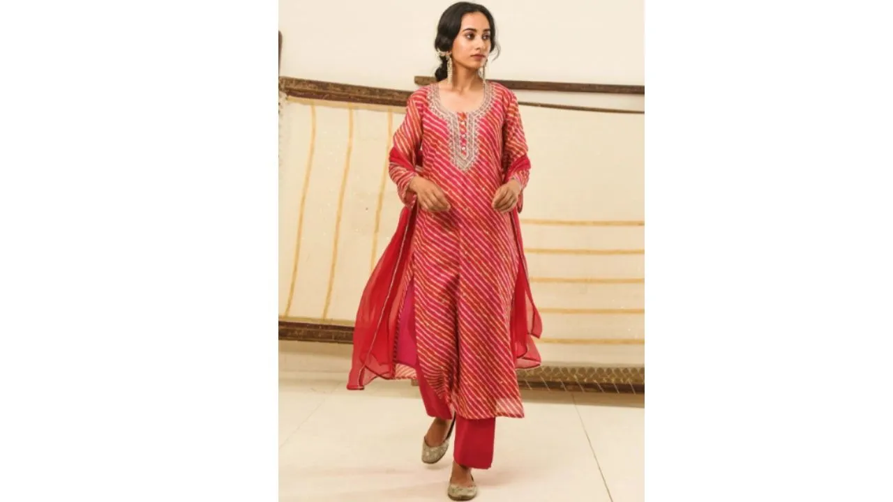 Anni Designer Leheriya Printed Straight Kurta