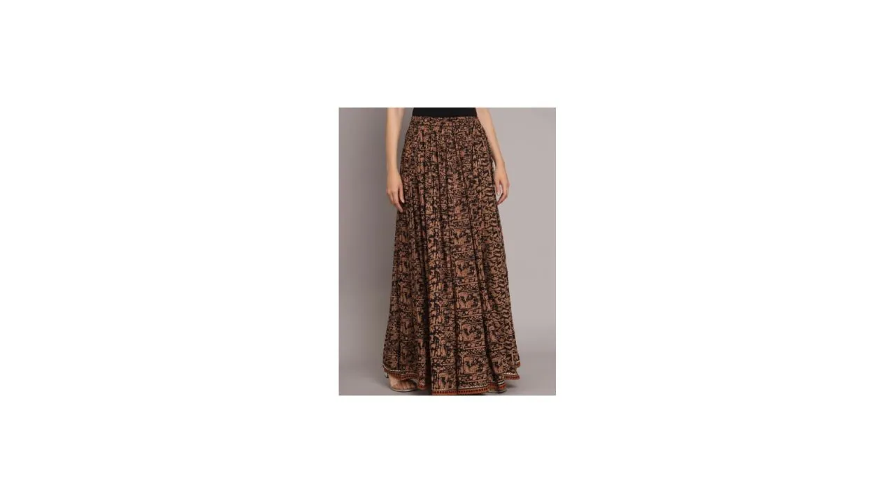 KALINI Abstract Printed Maxi Skirts
