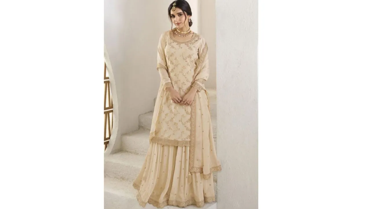 Chiffon Kurti with Sharara