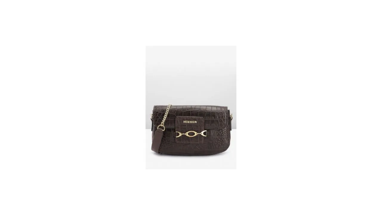 Hidesign Animal Textured Leather Structured Sling Bag