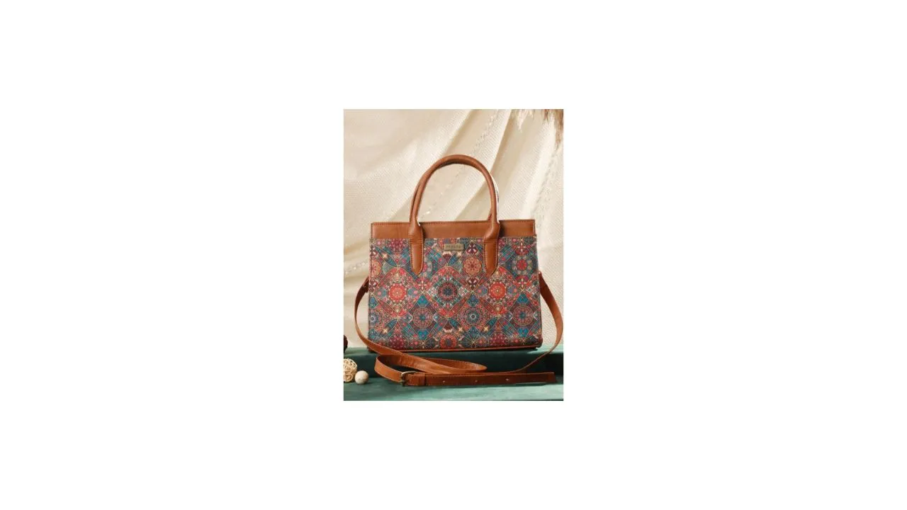 Priyaasi Floral Printed PU Shopper Handheld Bag