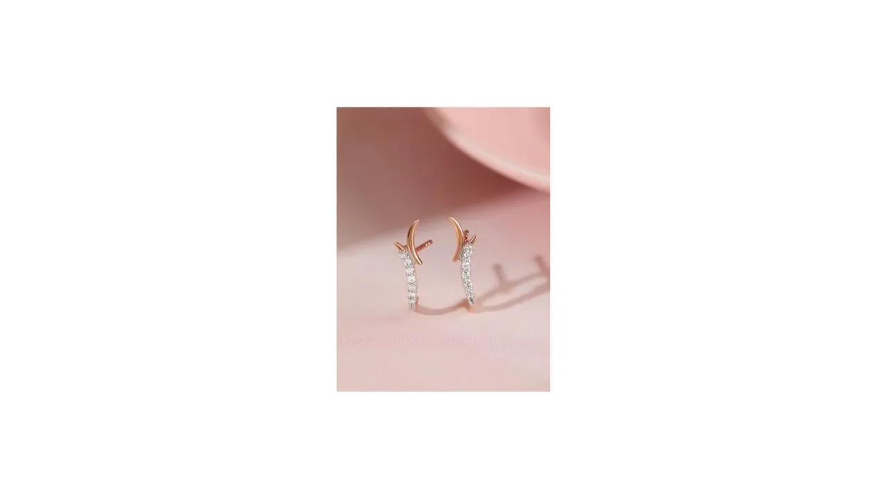 Mia by Tanishq 14 KT Rose Gold Diamond Earrings