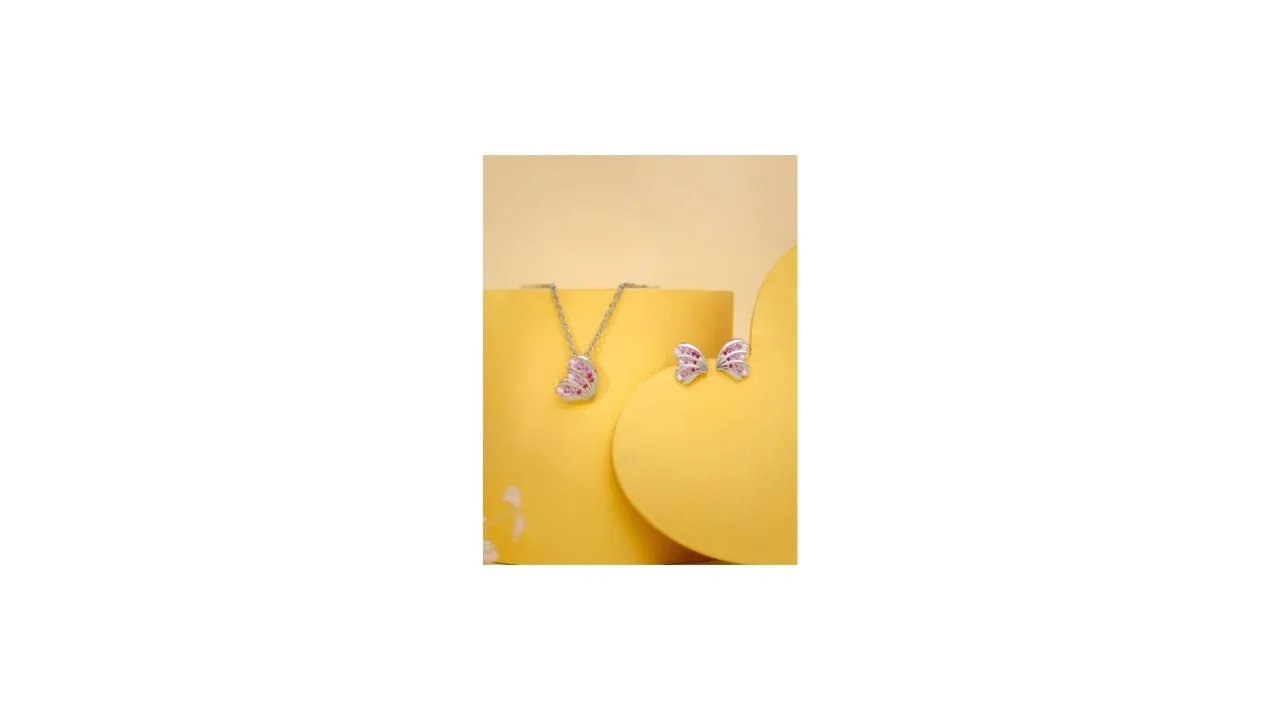 GIVA 92.5 Sterling Silver Pendant and Earrings