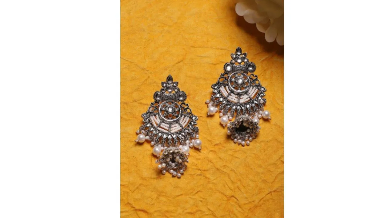 Oxidised Kundan Jhumkas