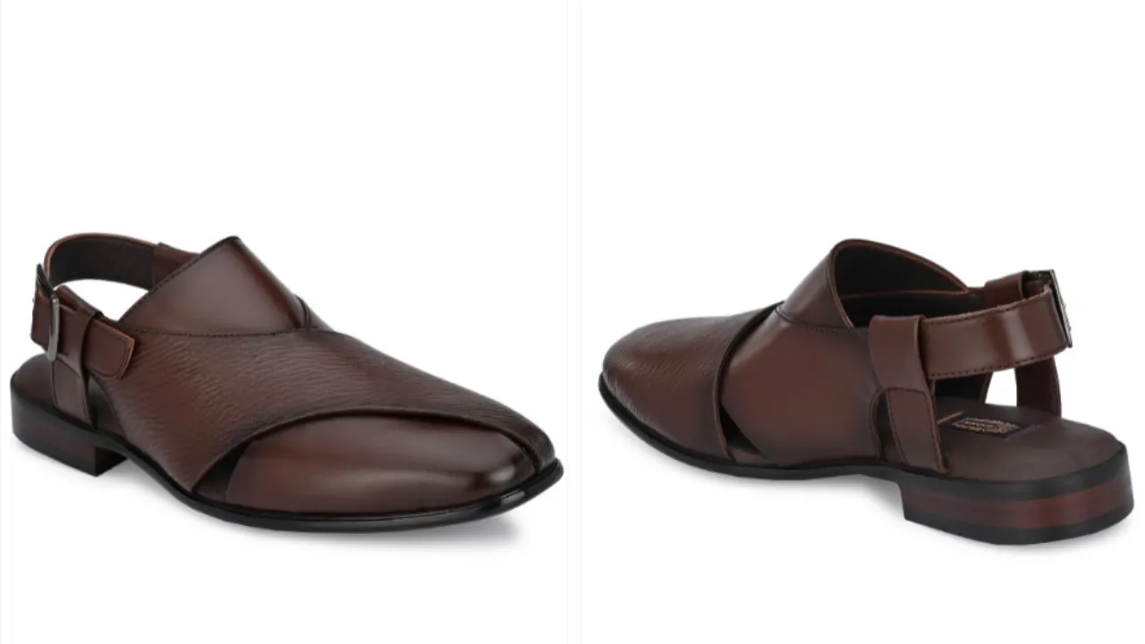Egoss Men Ethnic Leather Shoe-Style Sandals