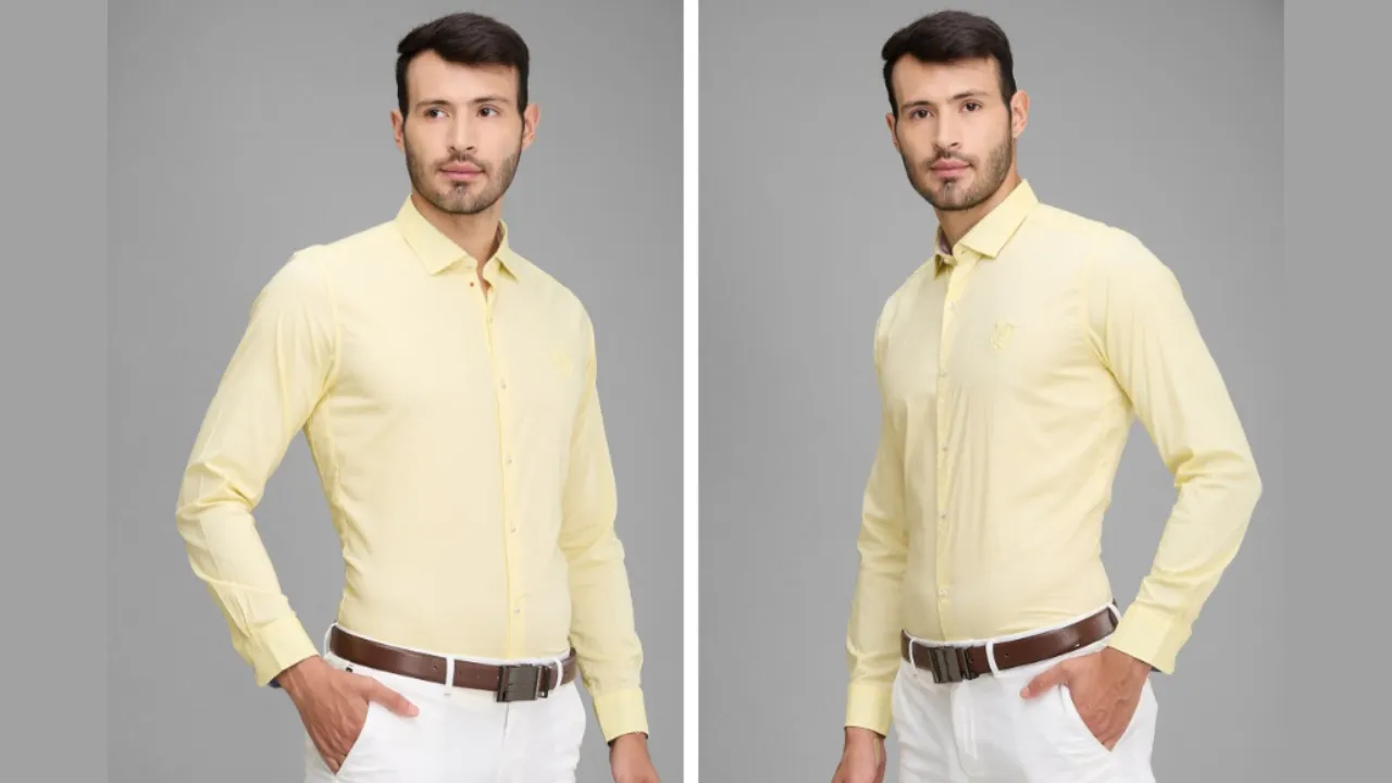 Raymond Spread Collar Long Sleeves Cotton Formal Shirt