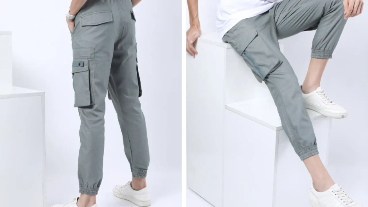 HIGHLANDER Men Slim Fit Joggers Cargo Pocket Trousers