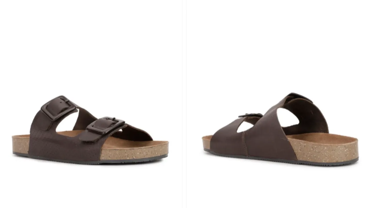 Bata Men Brown Leather Comfort Sandals
