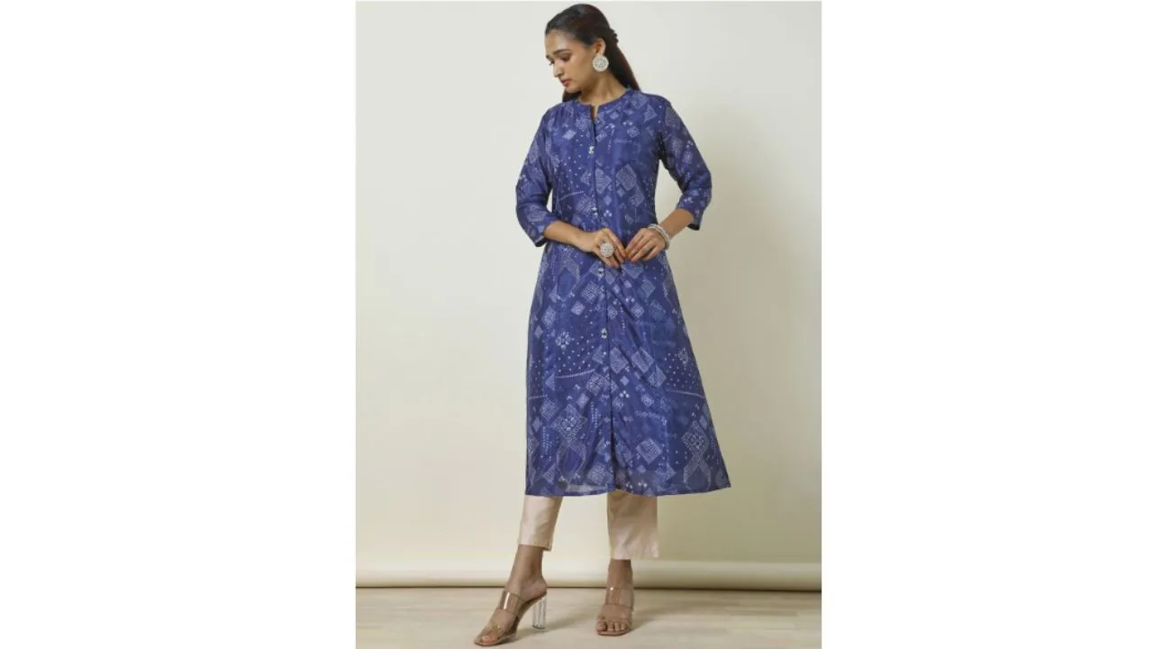 Soch Navy Blue Geometric Printed