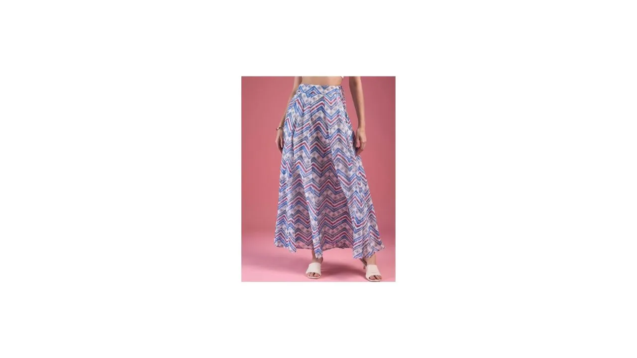 Deewa Printed Flared Maxi Skirts